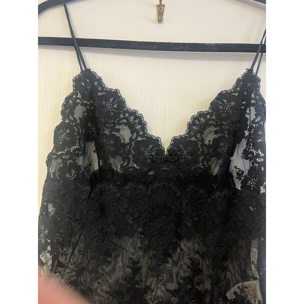 Vtg Victoria's Secret Gold Label Sheer Black All Over Lace Midi Dress Whimsigoth - Picture 3 of 4